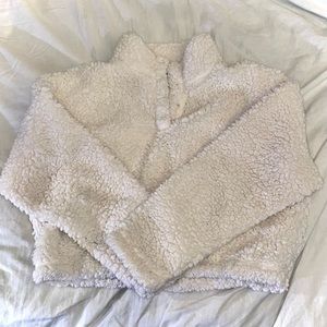 PACSUN - cropped white Sherpa